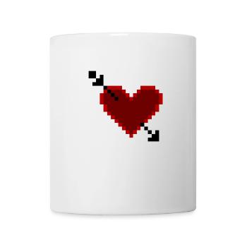 Herz Pixelart - Tasse - Weiß - Vorne