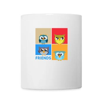 Eule "bunte Eulen" eulenchaos Eulen-Kunst - Tasse - Weiß - Vorne