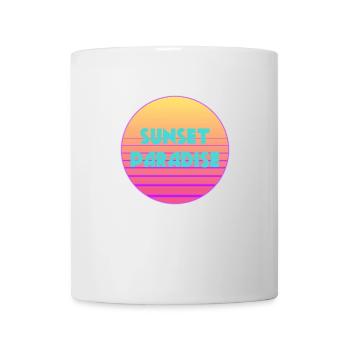 Sunset Paradise - 80er Jahre Vintage Retro Logo - Tasse - Weiß - Vorne