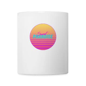 Sunset Paradise - 80er Jahre Vintage Retro Logo - Tasse - Weiß - Vorne