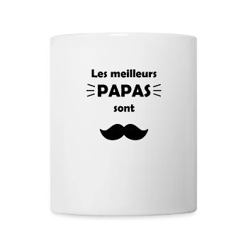 Les meilleurs papas sont moustachus - Mug blanc - blanc - Devant