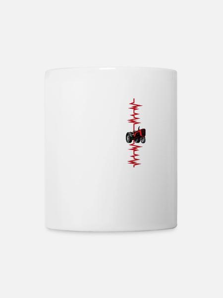 Tracteur battement de coeur - Mug blanc - blanc