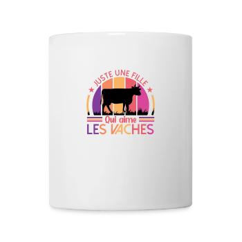 Juste Une Fille Qui Aime Les Vaches - Mug blanc - blanc - Devant