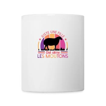 Juste Une Fille Qui Aime Les Moutons - Mug blanc - blanc - Devant
