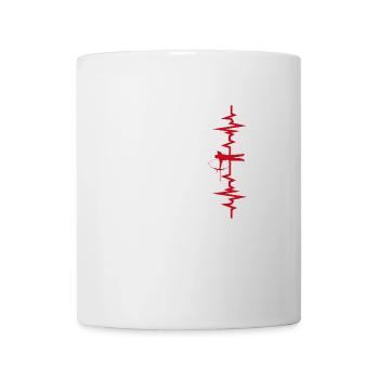 Herzschlag beim Bogenschießen - Tasse - Weiß - Vorne