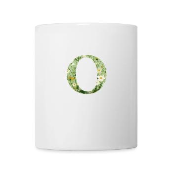 Letter O, Monogram, Floral Pattern - Mug - white - Front