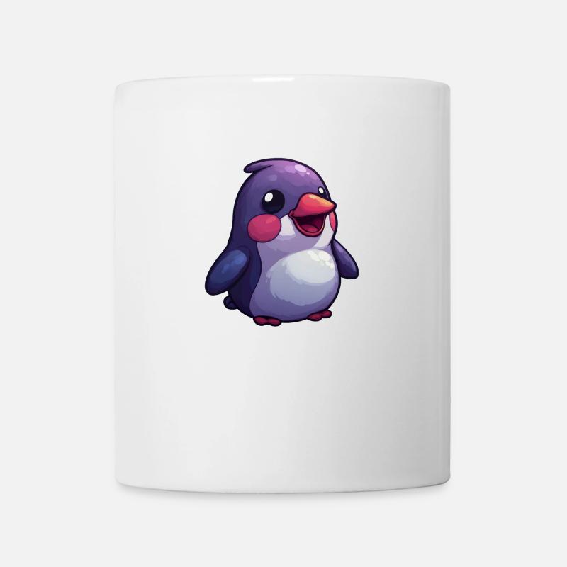 Pingouin mignon - Conception de style bande dessinée pour les enfants - Mug blanc - blanc