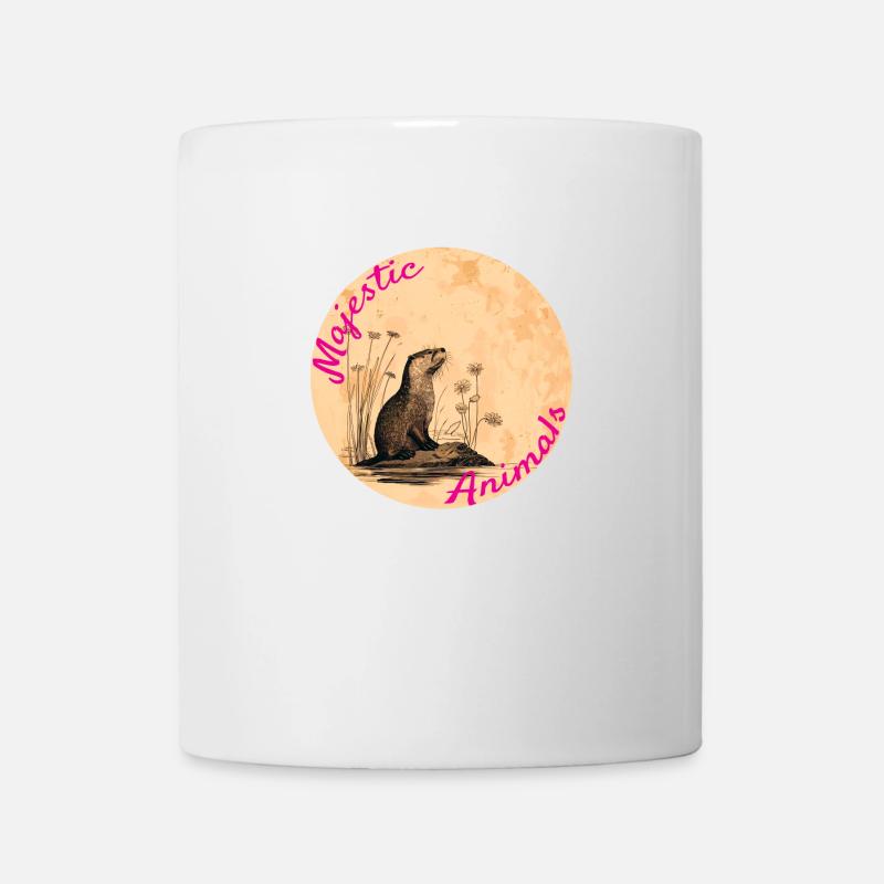 Animaux majestueux : les loutres câlines - Mug blanc - blanc