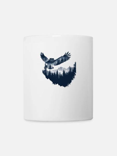 Eule Tier Eulen Vogel Wald Natur - Tasse - Weiß