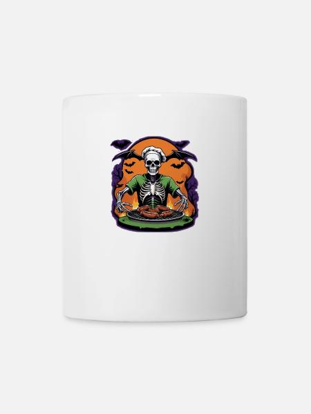 Halloween Grilling Grill Master Gift Skeleton - Mug - white