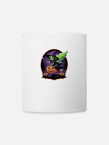 Witch Woman Halloween Costume Gift Pumpkin - Mug - white