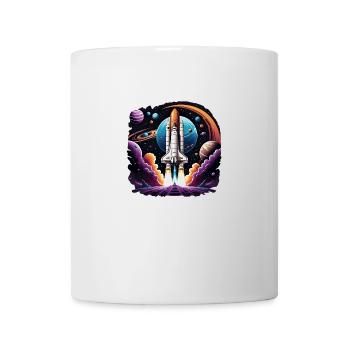 Rakete Astronaut Weltall Geschenk SpaceShuttle - Tasse - Weiß - Vorne