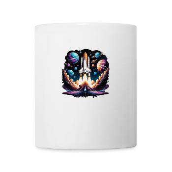 Rakete Astronaut Weltall Geschenk SpaceShuttle - Tasse - Weiß - Vorne
