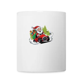 Weihnachtsmann Xmas Geschenke Weihnachten Auto - Tasse - Weiß - Vorne