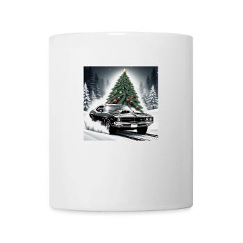 Voiture muscle car Noël cadeaux de Noël - Mug blanc - blanc - Devant