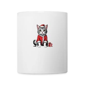 Chat de Noël Père Noël Chat Chat Chat Cadeau - Mug blanc - blanc - Devant