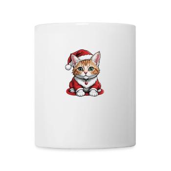 Chat de Noël Père Noël Chat Chat Chat Cadeau - Mug blanc - blanc - Devant