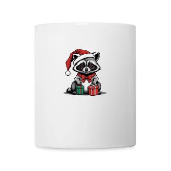 Cadeau de Noël du Père Noël raton laveur - Mug blanc - blanc - Devant