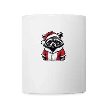 Cadeau de Noël du Père Noël raton laveur - Mug blanc - blanc - Devant