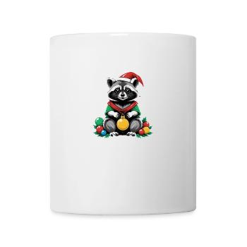 Cadeau de Noël du Père Noël raton laveur - Mug blanc - blanc - Devant