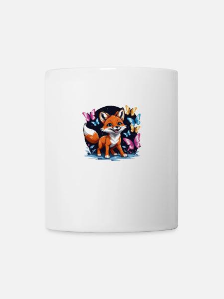 Renard Renard Fleurs Mignon Cadeau Animal Amour pour les Femmes - Mug blanc - blanc
