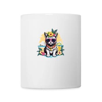 Cat Vacation Vacation Cat Vacation Hawaii Island Sea - Mug - white - Front