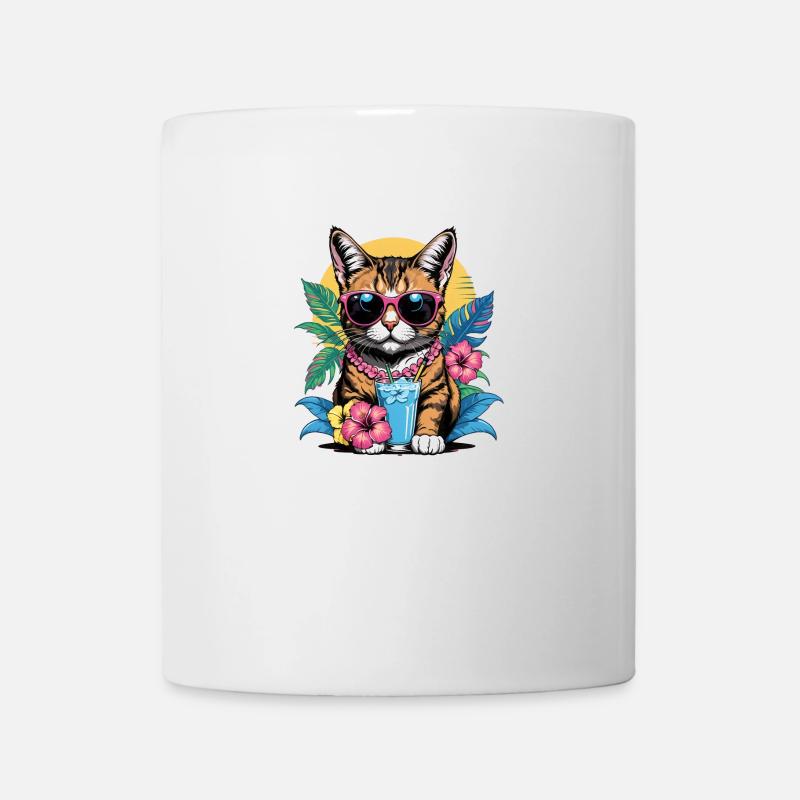 Vacances pour chat Vacances pour chat Vacances pour chat Hawaï Île Mer - Mug blanc - blanc