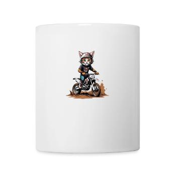 Cat Motocross Bike Gift Supermoto Motorcycle - Mug - white - Front