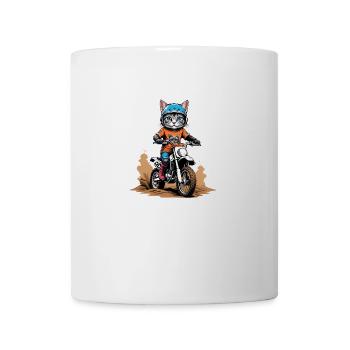 Cat Motocross Bike Gift Supermoto Motorcycle - Mug - white - Front