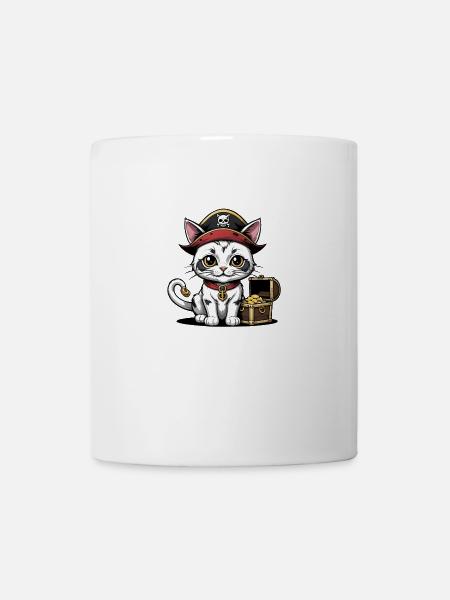 Pirate Cat Funny Kids Shirt Gift Pirate - Mug - white