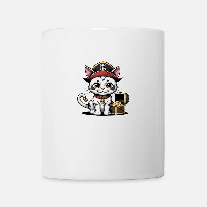 Pirate Cat Funny Kids Shirt Gift Pirate - Mug - white