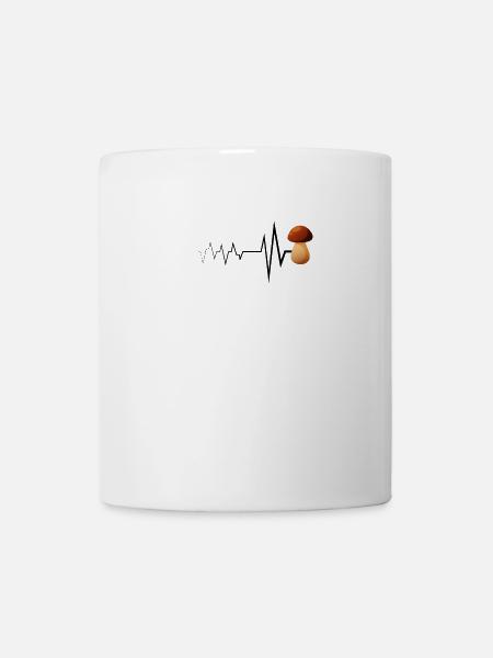 cèpes Battement De Cœur ramasseur de cèpes - Mug blanc - blanc