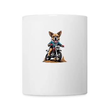 Motocross Vélo Chien Chien Cadeau Supermoto - Mug blanc - blanc - Devant