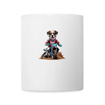 Motocross Vélo Chien Chien Cadeau Supermoto - Mug blanc - blanc - Devant
