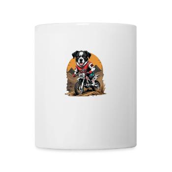 Motocross Vélo Chien Chien Cadeau Supermoto - Mug blanc - blanc - Devant
