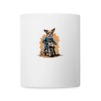 Motocross Vélo Chien Chien Cadeau Supermoto - Mug blanc - blanc - Devant