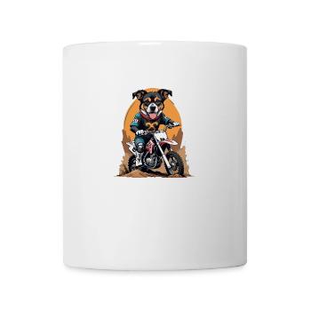 Motocross Vélo Chien Chien Cadeau Supermoto - Mug blanc - blanc - Devant