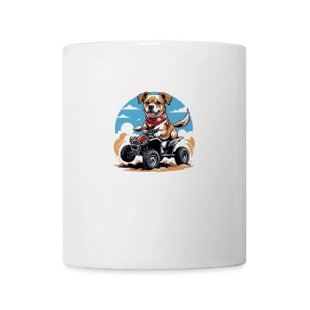 Dog Quad Hund Geschenk Supermoto Motorrad - Tasse - Weiß - Vorne
