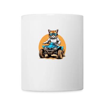 Cat Quad Katze Geschenk Supermoto Motorrad - Tasse - Weiß - Vorne