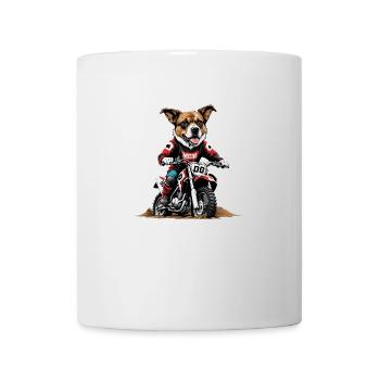 Motocross Vélo Chien Chien Cadeau Supermoto - Mug blanc - blanc - Devant
