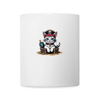 Pirate Chat Drôle Enfants Chemise Cadeau Pirate - Mug blanc - blanc - Devant