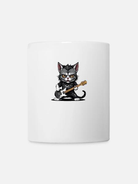 Cat Rocker Cat HardRock Gift - Mug - white