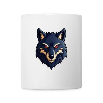 Cartoon Comic Cooler Mascot Wolf - Tasse - Weiß - Vorne