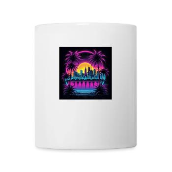 Retro City Neon Color Geschenk Gaming Retro World - Tasse - Weiß - Vorne