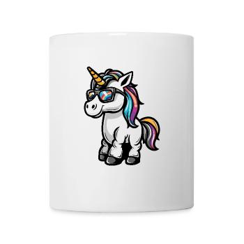 Licorne Bande dessinée cool - Mug blanc - blanc - Devant