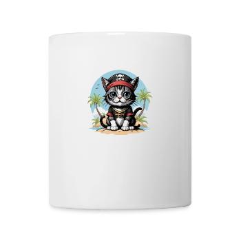 Pirate Chat Drôle Enfants Chemise Cadeau Pirate - Mug blanc - blanc - Devant