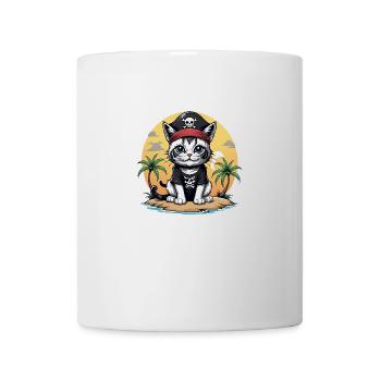 Pirate Chat Drôle Enfants Chemise Cadeau Pirate - Mug blanc - blanc - Devant