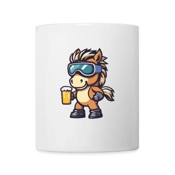 Pferd Apres Ski Bier Comic - Tasse - Weiß - Vorne