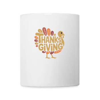 Thanksgiving Türkei - Cooles Vintage Comic Logo - Tasse - Weiß - Vorne