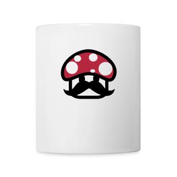 champignon avec moustache,dessin,jeux vidéo,drôle - Mug blanc - blanc - Devant
